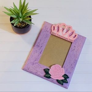 Wood Carved PRINCESS 👑 CROWN Rose Photo Frame